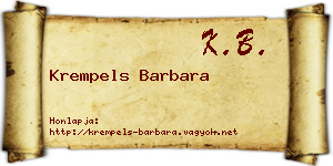 Krempels Barbara névjegykártya